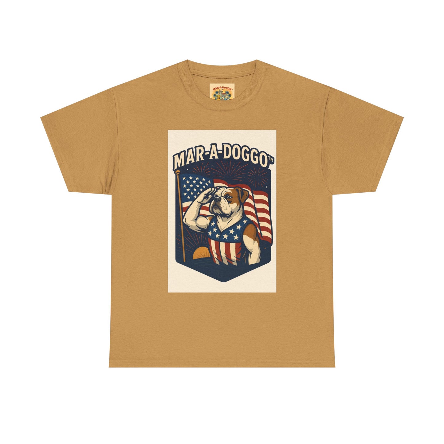Mar-A-Doggo Patriotic Tee — American Flag Bulldog Graphic T-Shirt