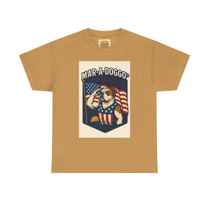 Mar-A-Doggo Patriotic Tee — American Flag Bulldog Graphic T-Shirt