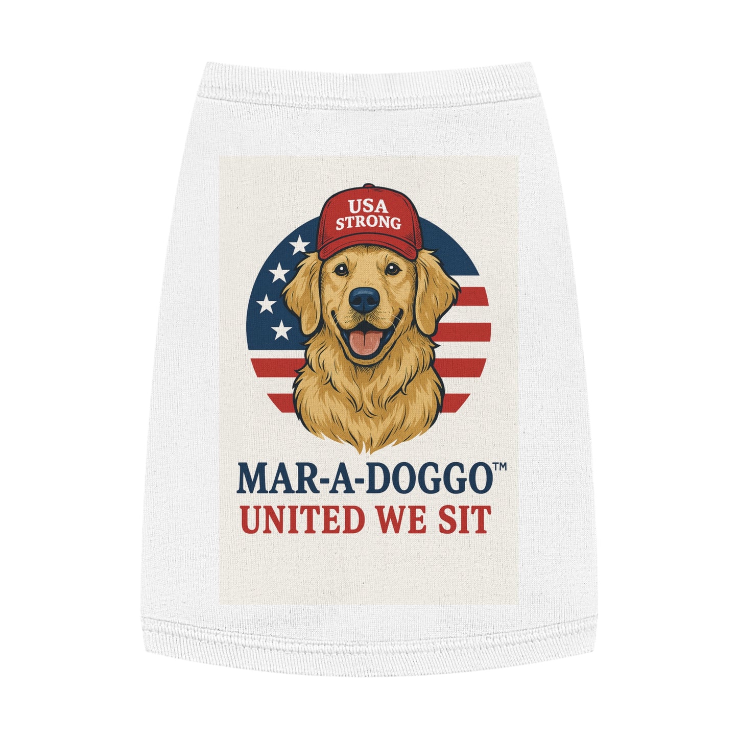 Patriotic 'Mar-A-Doggo' Dog Shirt — USA Strong Golden Retriever Tee