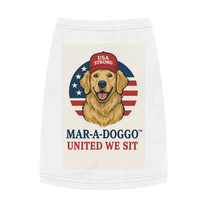 Patriotic 'Mar-A-Doggo' Dog Shirt — USA Strong Golden Retriever Tee