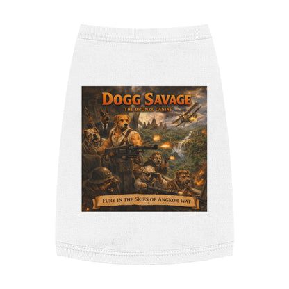 Pet Tank Top — "Dogg Savage: Fury in the Skies of Angkor Wat" Military Print Dog Shirt