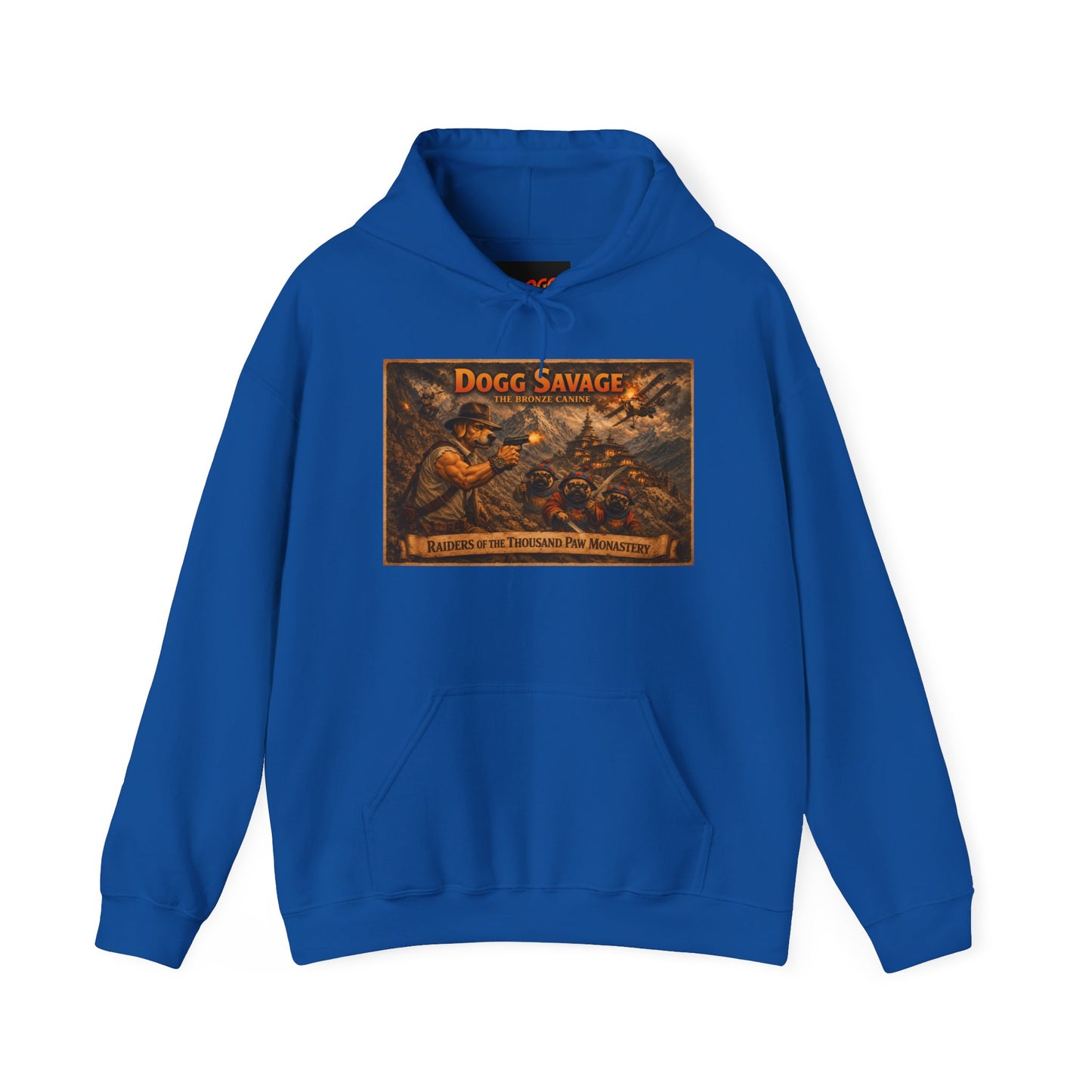Dogg Savage Graphic Hoodie "Raiders Of The Thousand Paw Monastery" — Retro Band Logo Pullover