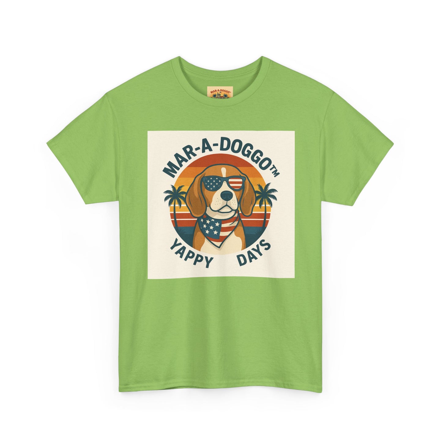 Mar-A-Doggo Tee – Retro Beach Dog Graphic T-Shirt (“Yappy Days”)