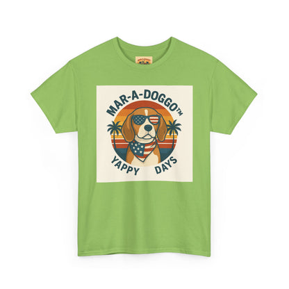 Mar-A-Doggo Tee – Retro Beach Dog Graphic T-Shirt (“Yappy Days”)