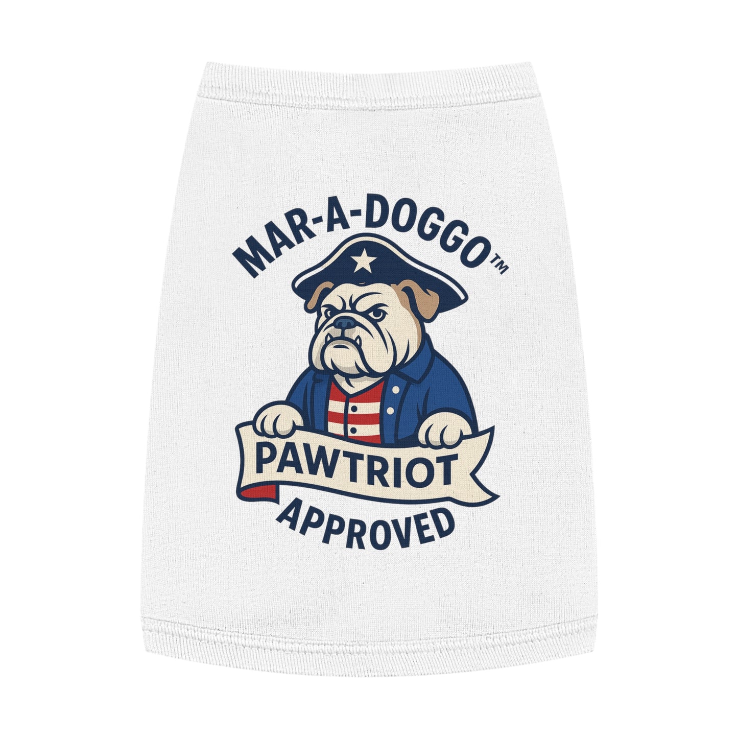 Pawtriot Pet Tank Top - "Mar-A-Doggo" Patriotic Bulldog Dog Shirt