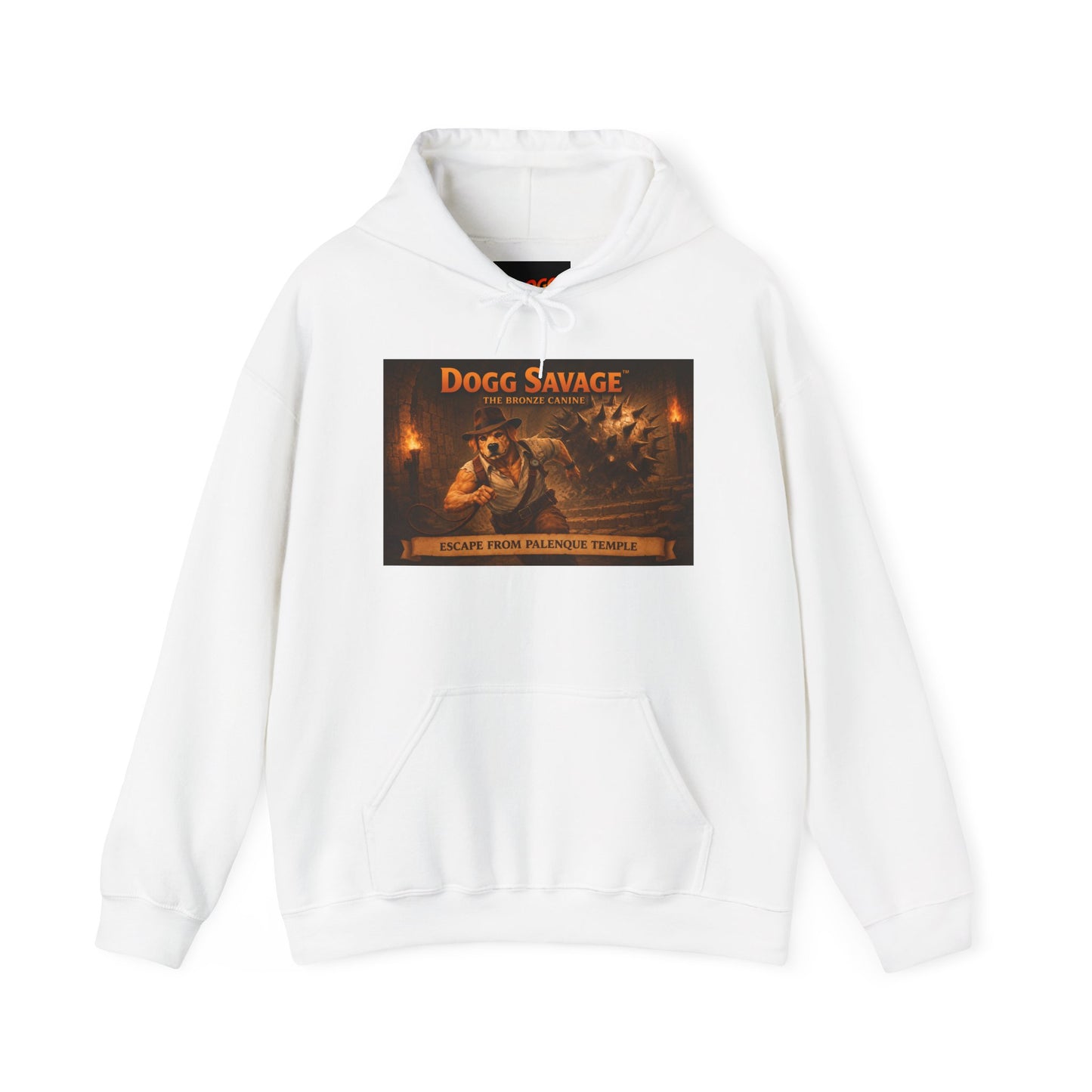 Hoodie — 'Dogg Savage: Escape From Palenque Temple' Retro Graphic Pullover