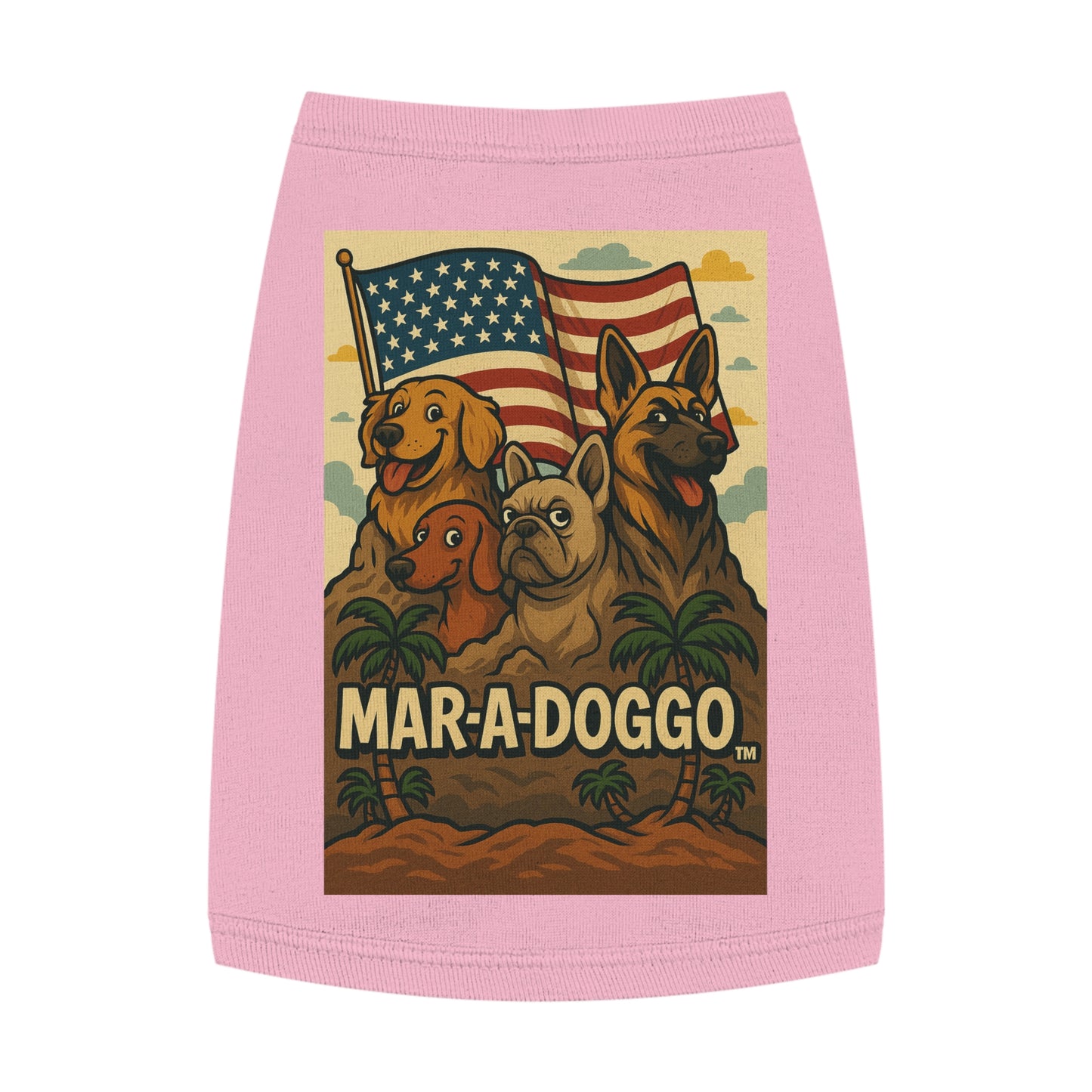 Patriotic 'Mar-a-Doggo' Pet Tank Top — American Flag Dog Shirt