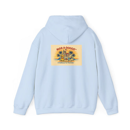 Navy Vintage 'Anchors Aweigh' Hoodie — 'Mar-A-Doggo' Retro Military Pet Design