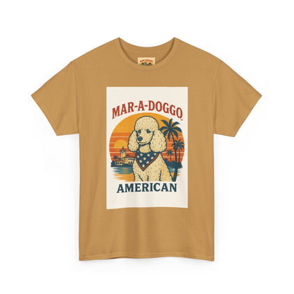 Mar-A-Doggo American T-Shirt — Retro Palm Beach Dog Graphic Tee