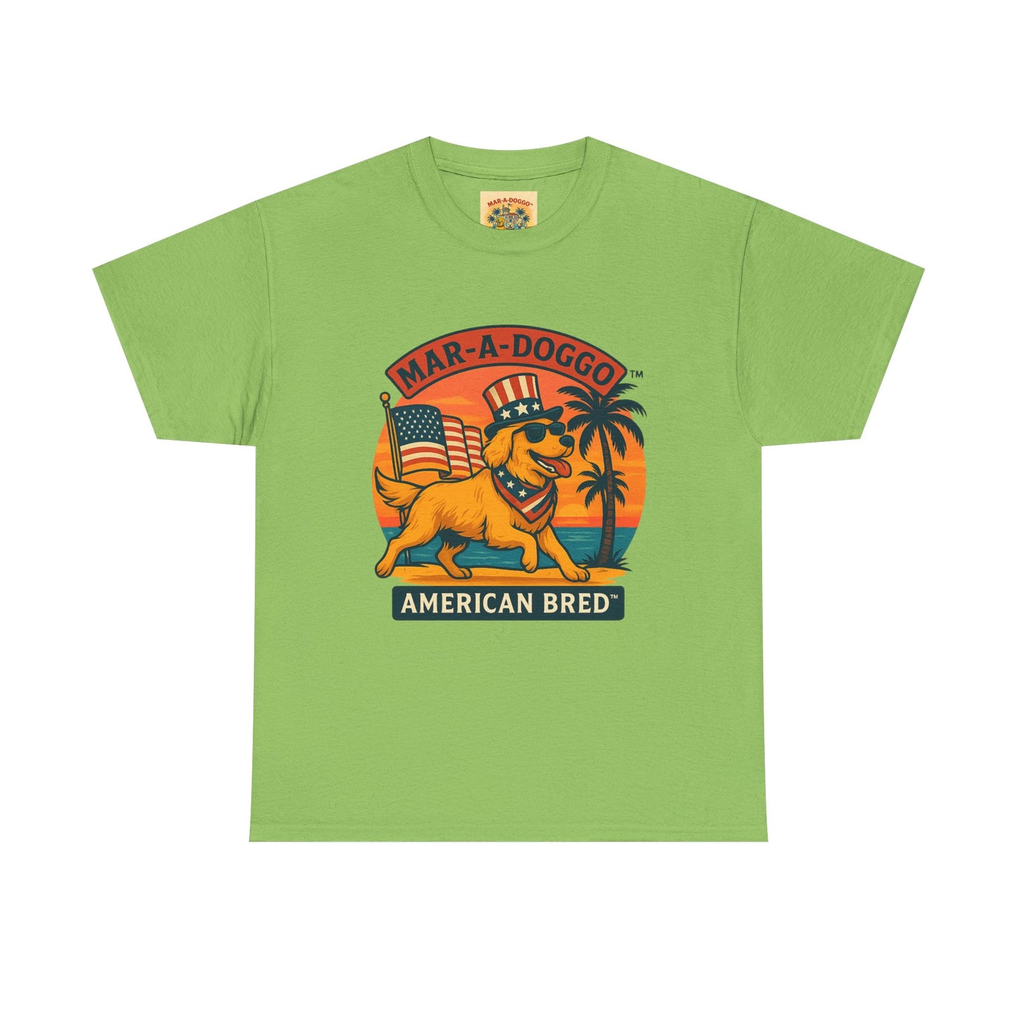 Mar-A-Doggo "American Bred" Tee — Patriotic Dog Graphic T-Shirt