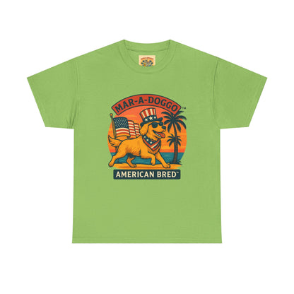 Mar-A-Doggo "American Bred" Tee — Patriotic Dog Graphic T-Shirt