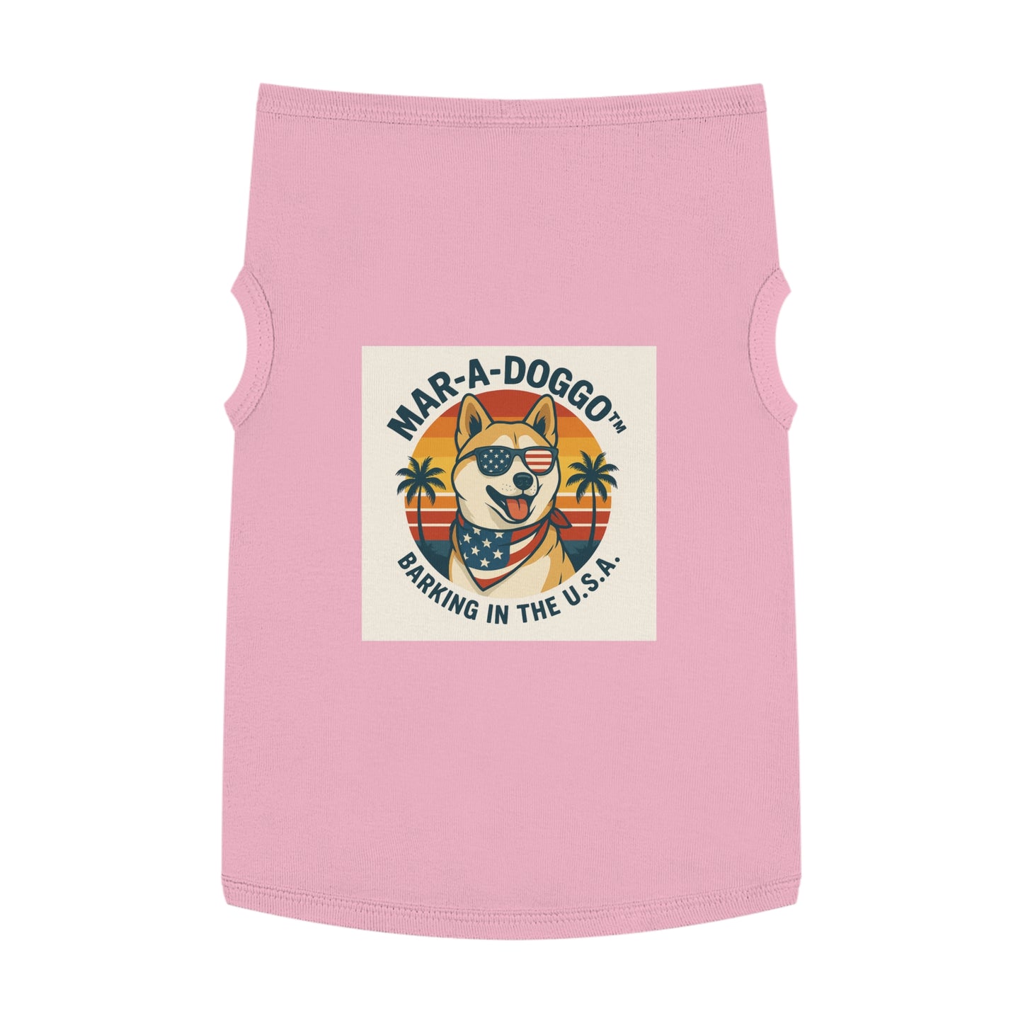 Patriotic Dog Tank Top – “Mar-A-Doggo: Barking in the U.S.A.” Pet Tee