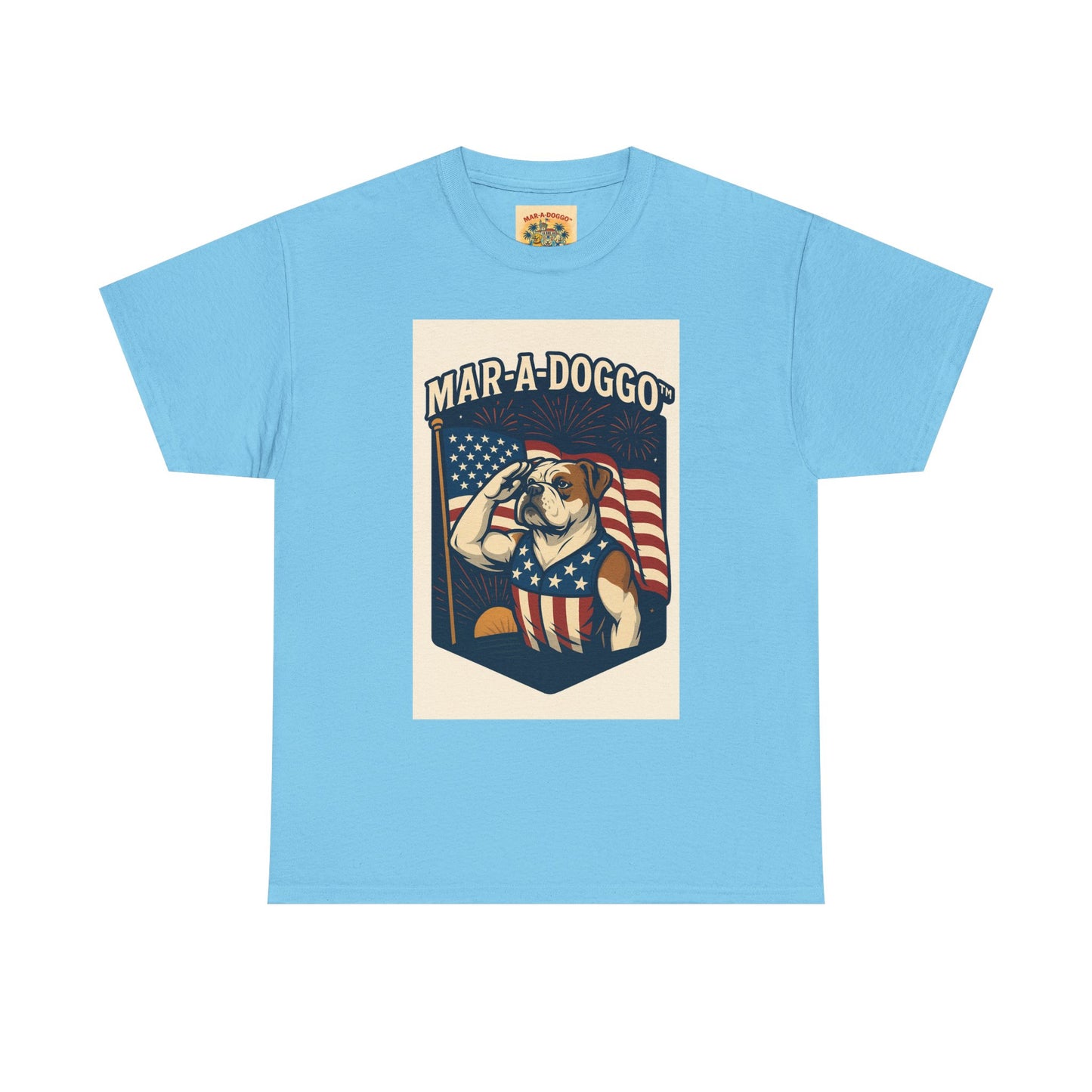 Mar-A-Doggo Patriotic Tee — American Flag Bulldog Graphic T-Shirt