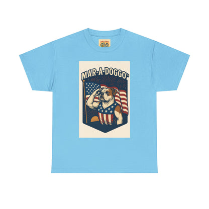Mar-A-Doggo Patriotic Tee — American Flag Bulldog Graphic T-Shirt