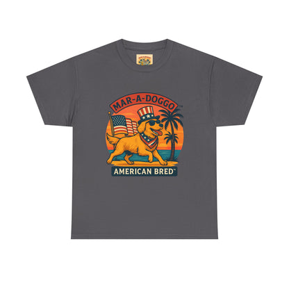 Mar-A-Doggo "American Bred" Tee — Patriotic Dog Graphic T-Shirt