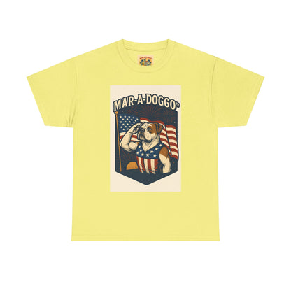 Mar-A-Doggo Patriotic Tee — American Flag Bulldog Graphic T-Shirt