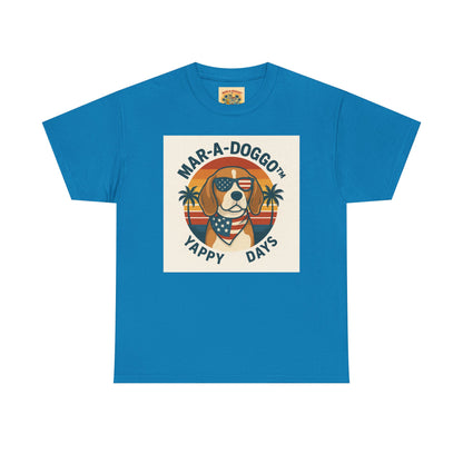 Mar-A-Doggo Tee – Retro Beach Dog Graphic T-Shirt (“Yappy Days”)
