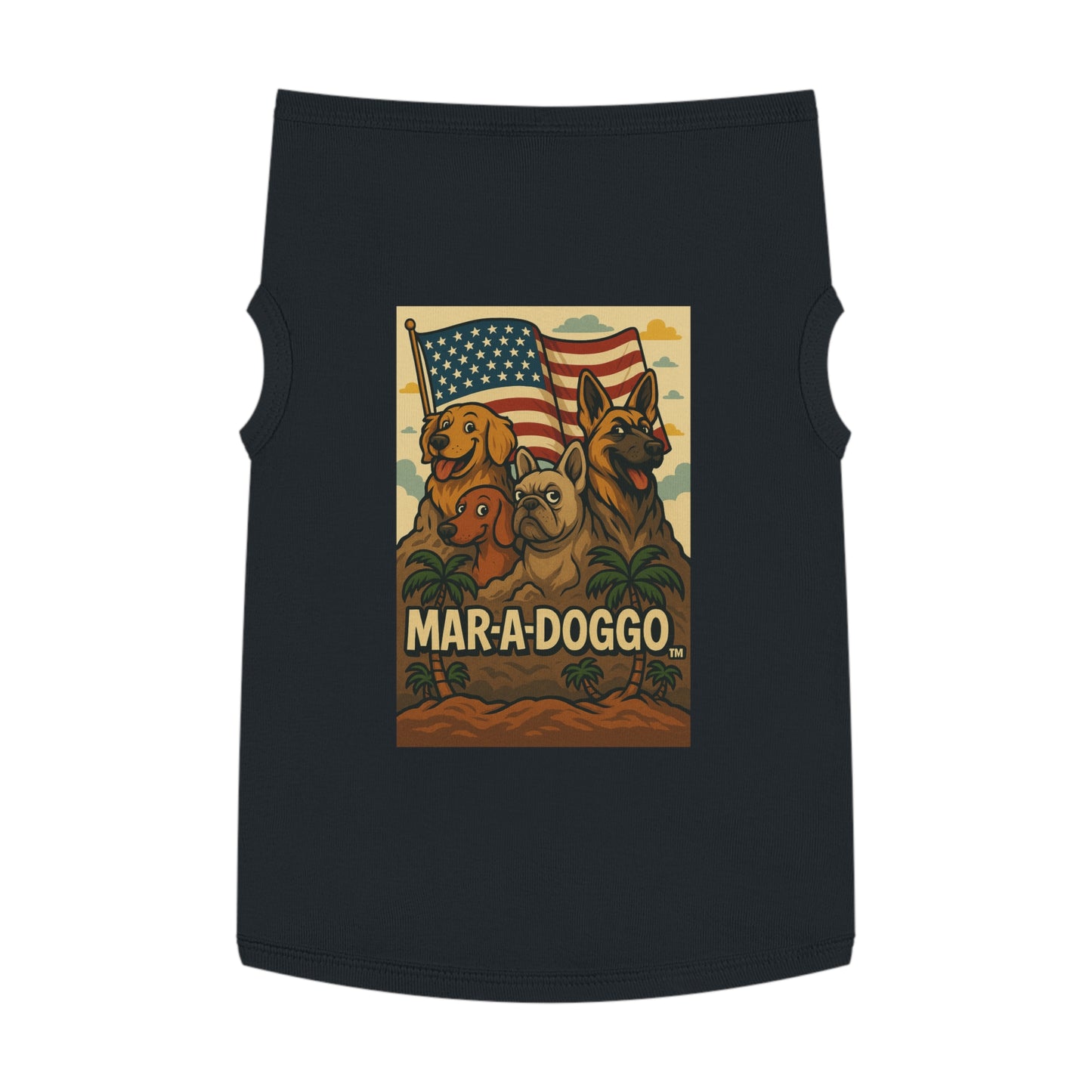 Patriotic 'Mar-a-Doggo' Pet Tank Top — American Flag Dog Shirt