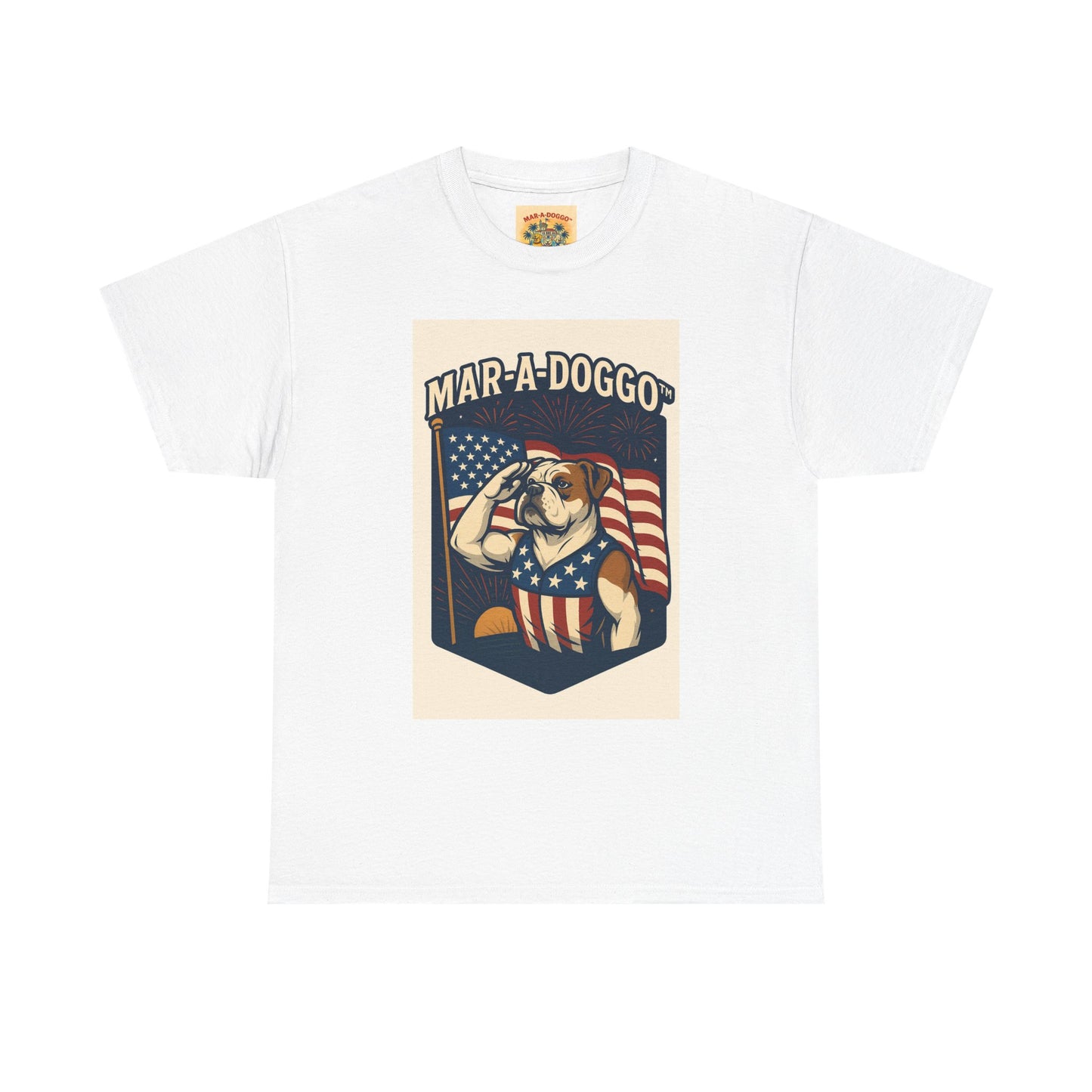 Mar-A-Doggo Patriotic Tee — American Flag Bulldog Graphic T-Shirt