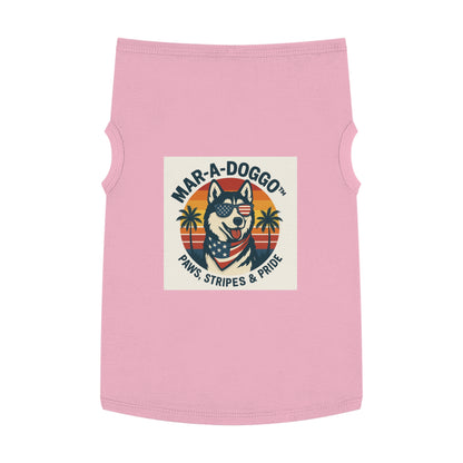 Dog Shirt - "Mar-A-Doggo: Paws, Stripes & Pride" Patriotic Husky Tank