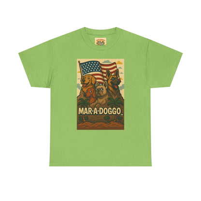 Mar-a-Doggo Patriotic Dog Tee — Vintage American Flag Dog Graphic T-Shirt