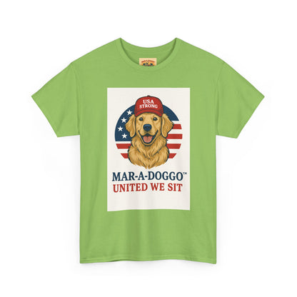 Mar-A-Doggo Tee — Patriotic Golden Retriever 'United We Sit' Shirt