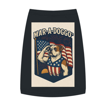 Patriotic Dog Shirt — "Mar-a-Doggo" American Flag Bulldog