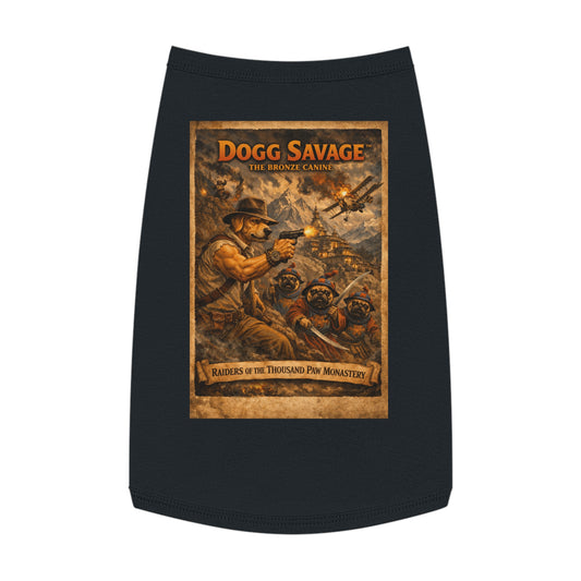 Dogg Savage Pet Tank Top — "Raiders of the Thousand Paw Monastery" Graphic Dog Shirt