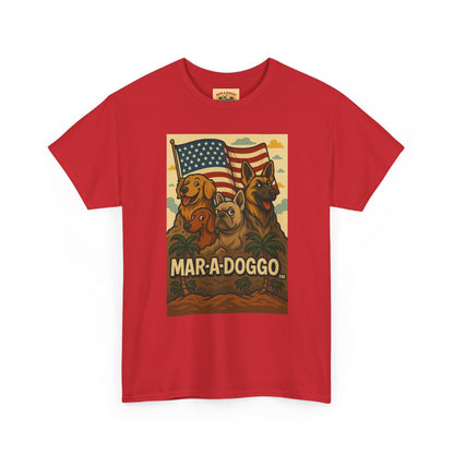 Mar-a-Doggo Patriotic Dog Tee — Vintage American Flag Dog Graphic T-Shirt