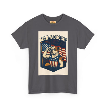 Mar-A-Doggo Patriotic Tee — American Flag Bulldog Graphic T-Shirt