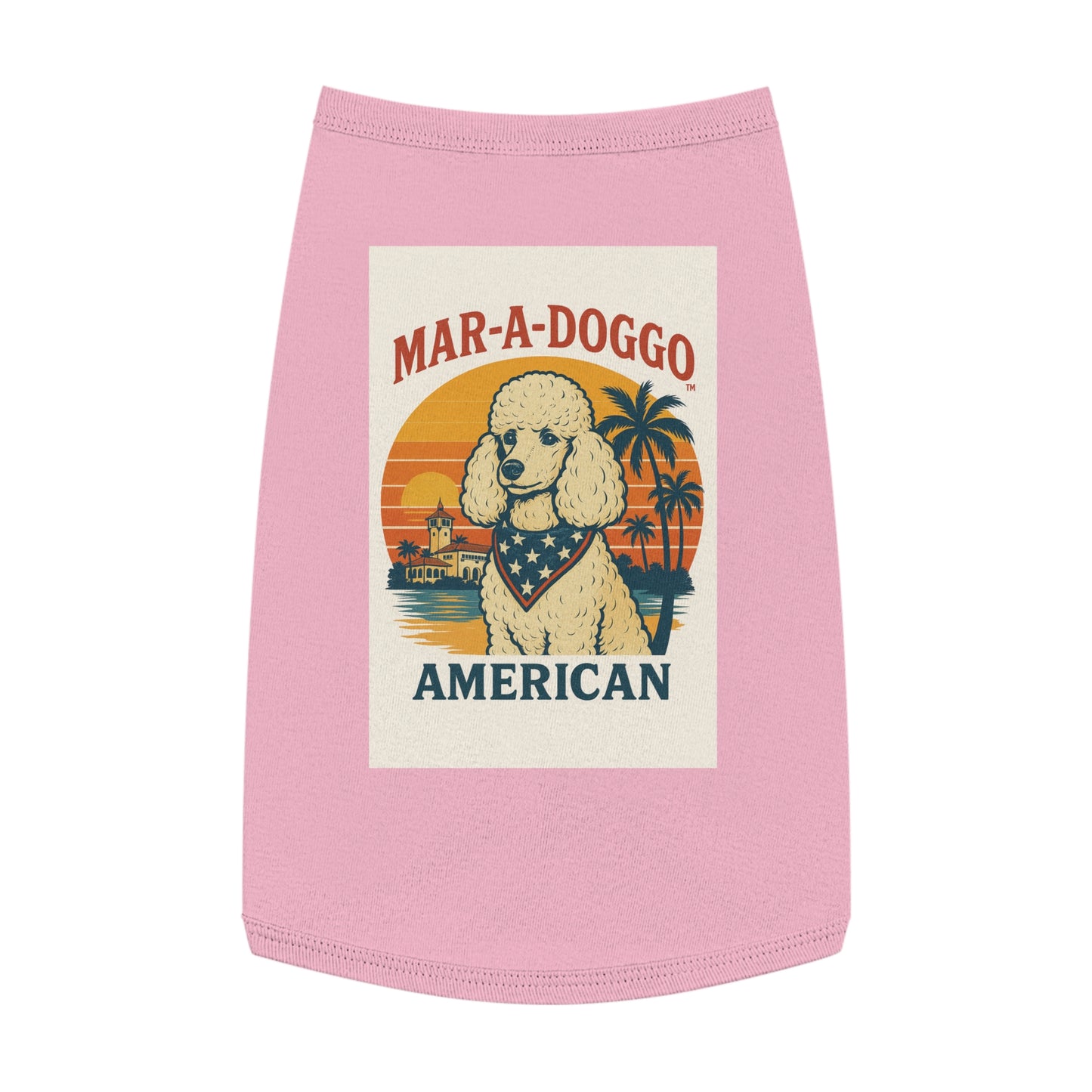 Mar-A-Doggo "American" Poodle Pet Tank Top — Retro Patriotic Dog Shirt