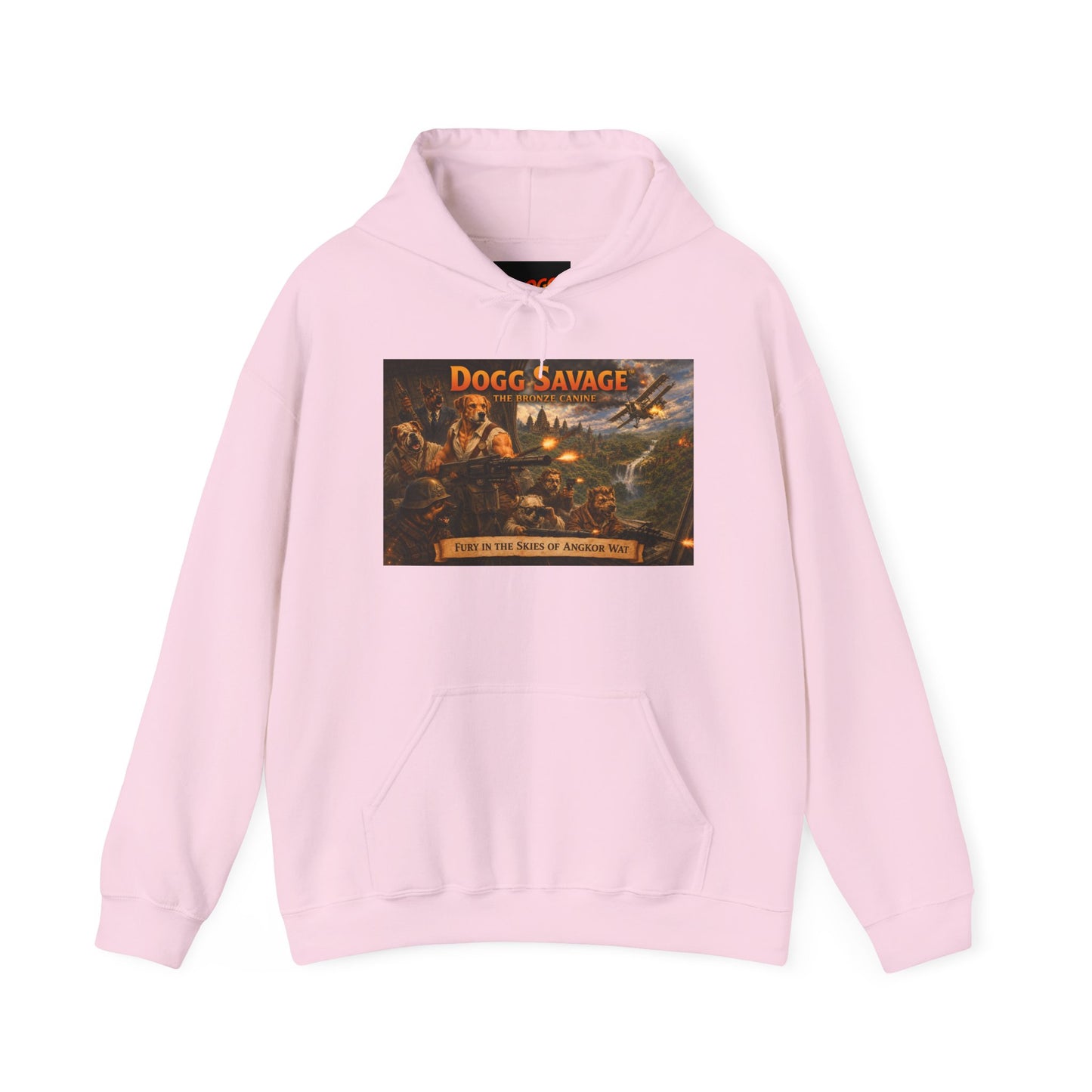 Dogg Savage Vintage Adventure Hoodie "Fury In The Skies Of Angkor Wat" — Retro Logo Pullover
