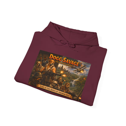 Dogg Savage Vintage Adventure Hoodie "Fury In The Skies Of Angkor Wat" — Retro Logo Pullover