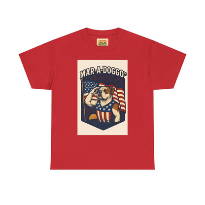 Mar-A-Doggo Patriotic Tee — American Flag Bulldog Graphic T-Shirt