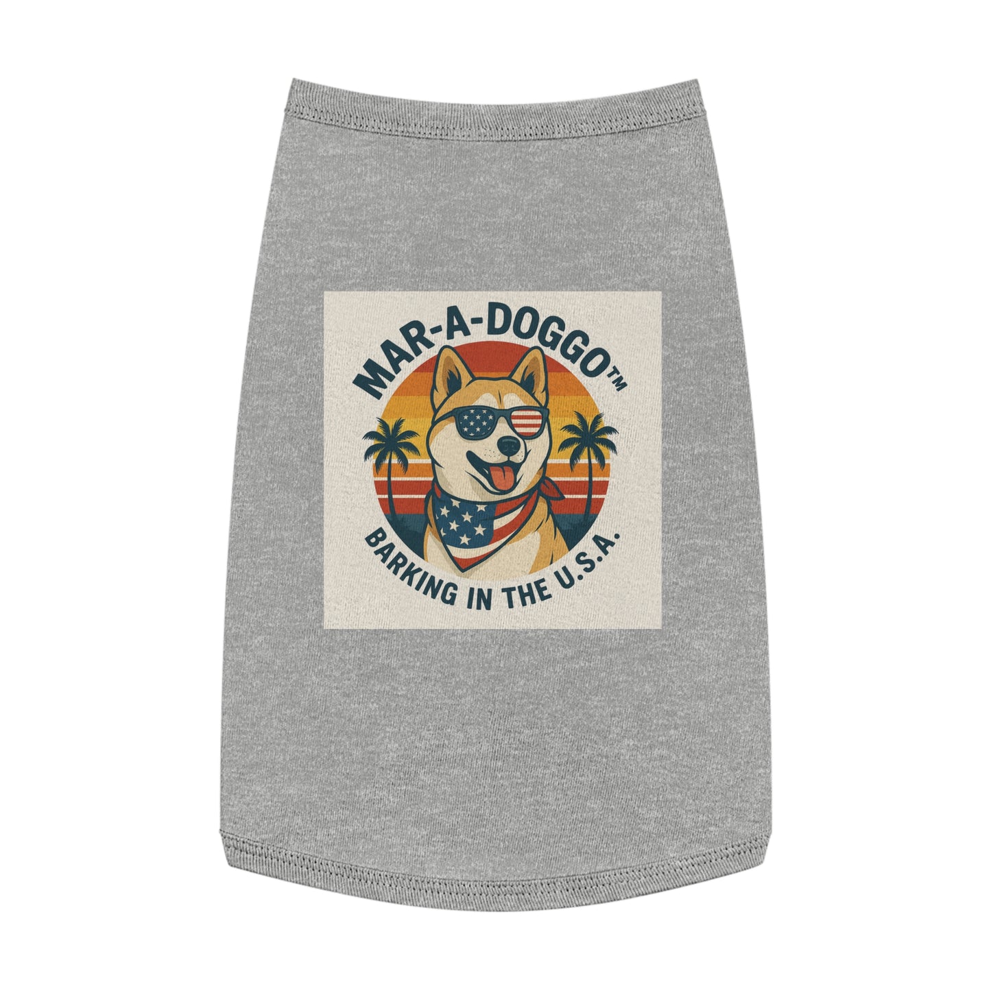 Patriotic Dog Tank Top – “Mar-A-Doggo: Barking in the U.S.A.” Pet Tee