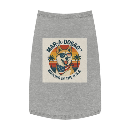 Patriotic Dog Tank Top – “Mar-A-Doggo: Barking in the U.S.A.” Pet Tee