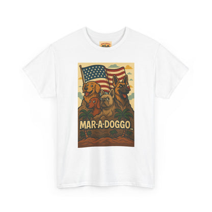 Mar-a-Doggo Patriotic Dog Tee — Vintage American Flag Dog Graphic T-Shirt