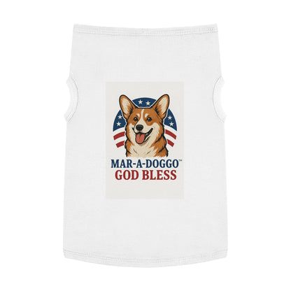 Patriotic Corgi Dog Tank – “Mar-A-Doggo God Bless” Pet Shirt