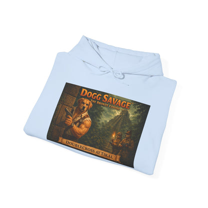 Dogg Savage Graphic Hoodie — Vintage Album Art Pullover "Doublecross At Tikal"