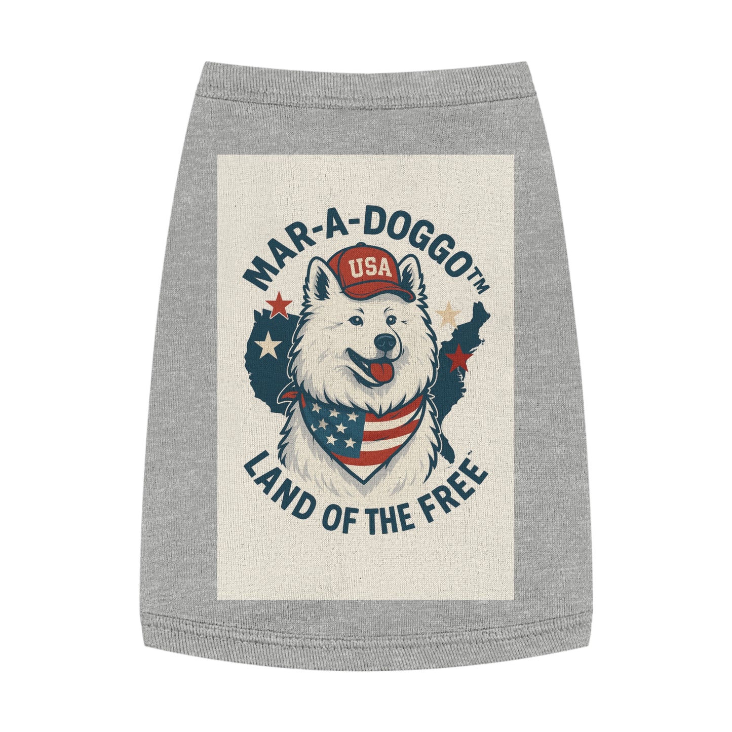 Patriotic Pet Tank Top — "Mar-A-Doggot: Land of the Free" Dog Shirt
