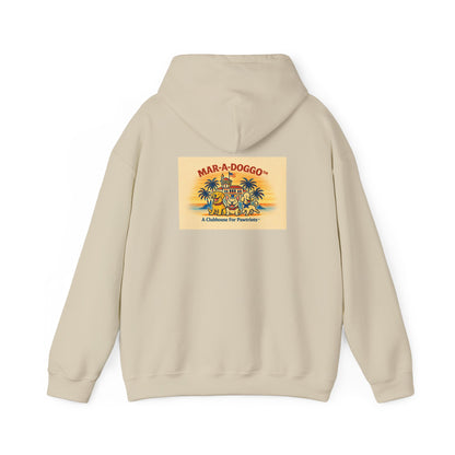 Navy Vintage 'Anchors Aweigh' Hoodie — 'Mar-A-Doggo' Retro Military Pet Design