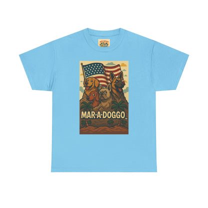 Mar-a-Doggo Patriotic Dog Tee — Vintage American Flag Dog Graphic T-Shirt
