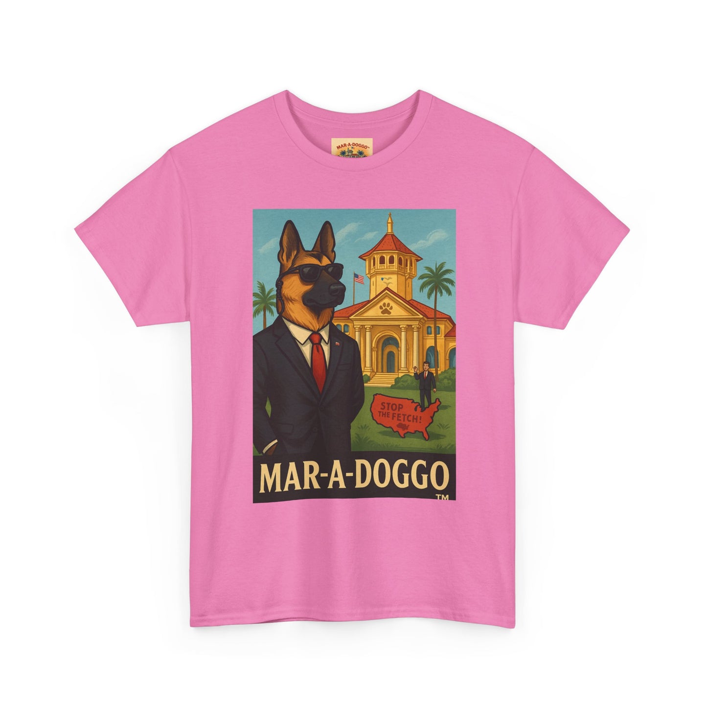 Mar-A-Doggo Graphic Tee — Vintage Resort Dog Print