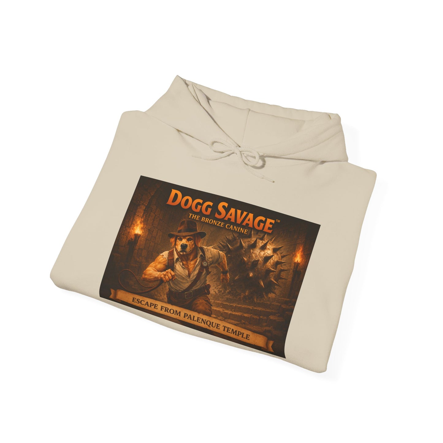 Hoodie — 'Dogg Savage: Escape From Palenque Temple' Retro Graphic Pullover