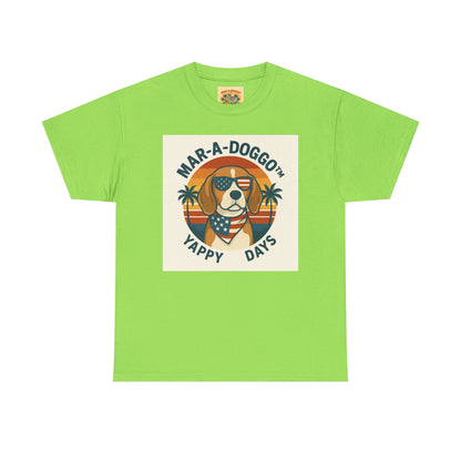 Mar-A-Doggo Tee – Retro Beach Dog Graphic T-Shirt (“Yappy Days”)
