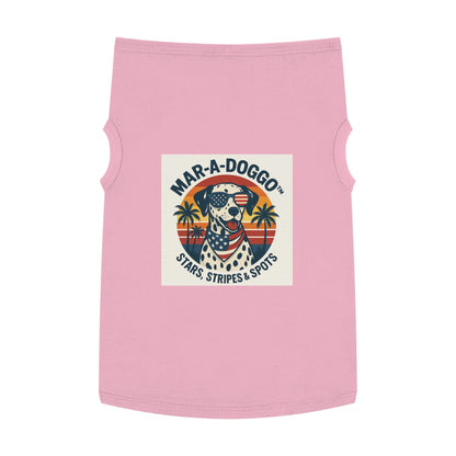 Patriotic Dog Tank Top - "Mar-A-Doggo" Stars, Stripes & Spots Dog Shirt