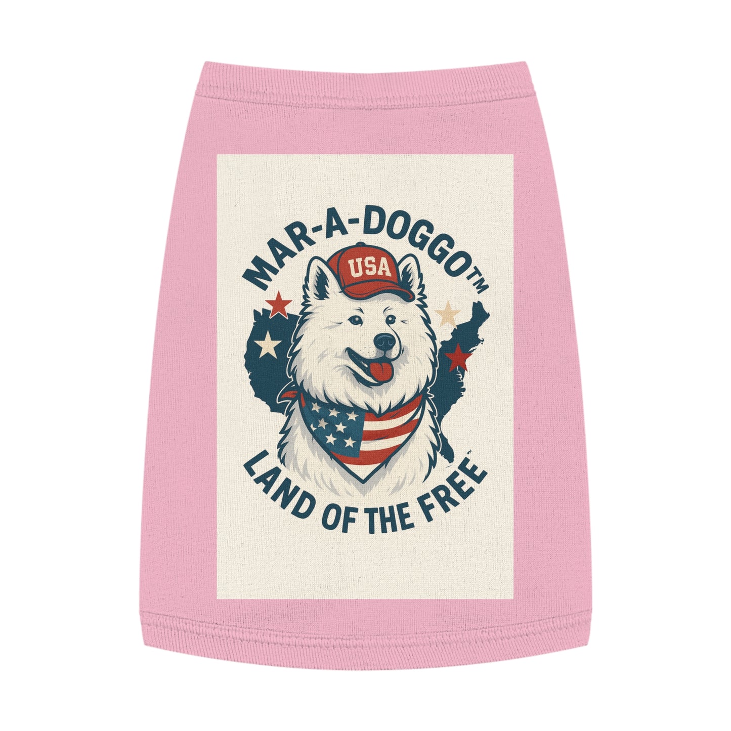 Patriotic Pet Tank Top — "Mar-A-Doggot: Land of the Free" Dog Shirt