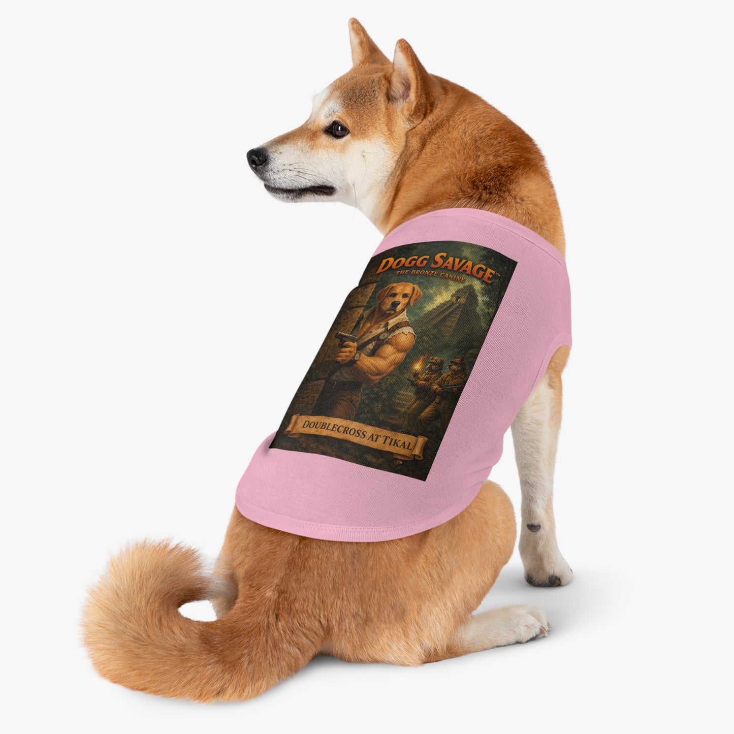 Dog Tank Top — "Dogg Savage: Doublecross at Tikal" Adventure Graphic Pet Shirt