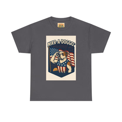 Mar-A-Doggo Patriotic Tee — American Flag Bulldog Graphic T-Shirt