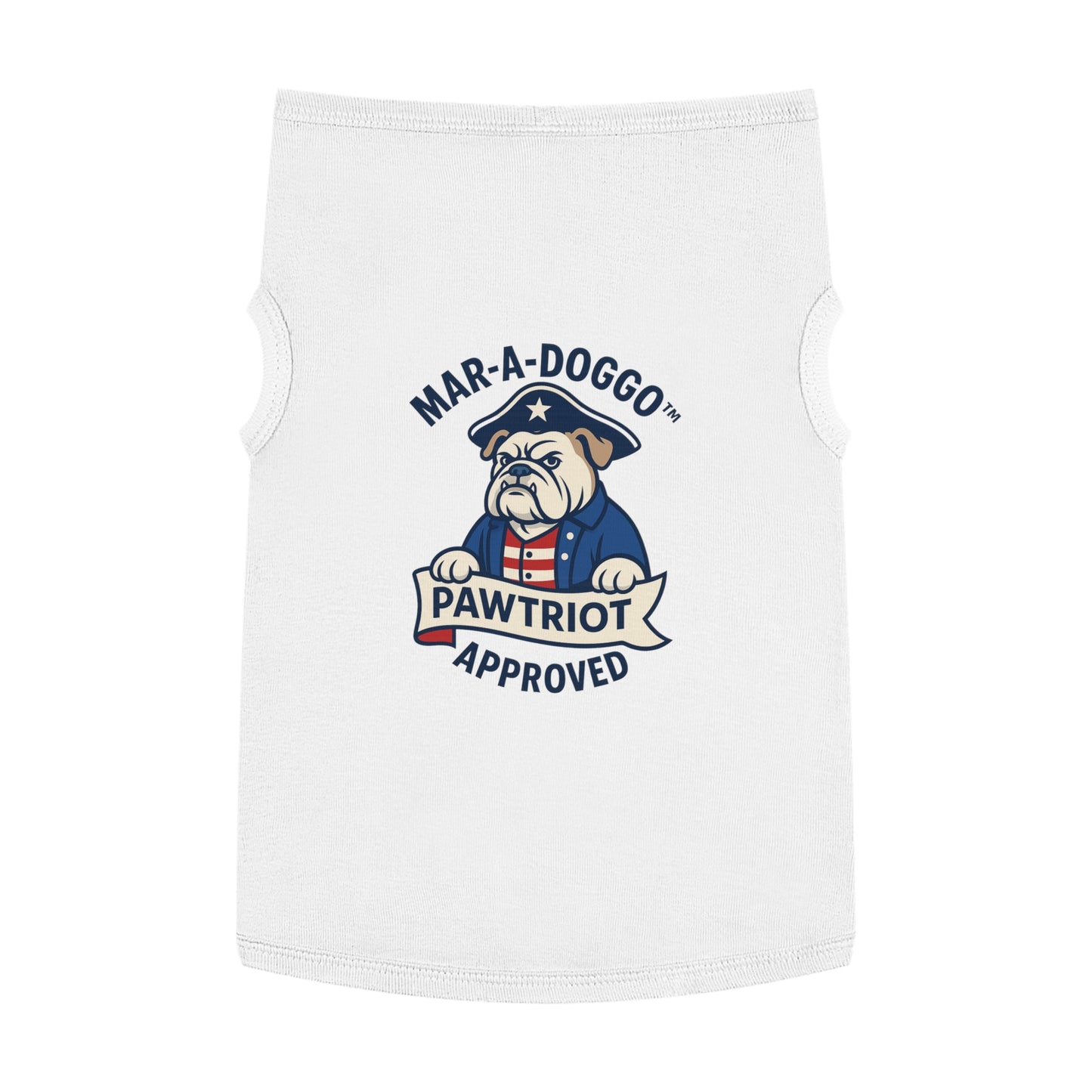 Pawtriot Pet Tank Top - "Mar-A-Doggo" Patriotic Bulldog Dog Shirt